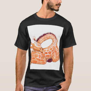 Sleeping Giraffe: Gentle Watercolor T-Shirt