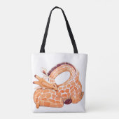 Sleeping Giraffe: Gentle Watercolor Tasche (Rückseite)