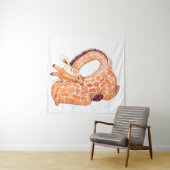 Sleeping Giraffe: Gentle Watercolor Wandteppich (Beispiel)