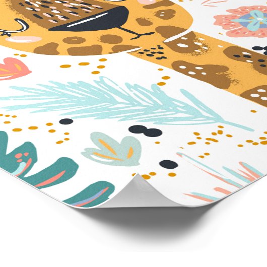 Sleeping Giraffe Kinderzimmer Art Poster (Ecke)