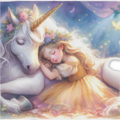 Sleeping Girl Unicorn Dreamscape Aufkleber (Vorderseite)