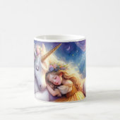 Sleeping Girl Unicorn Dreamscape Kaffeetasse (Mittel)