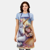 Sleeping Girl Unicorn Dreamscape Schürze (Getragen)
