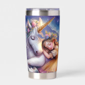 Sleeping Girl Unicorn Dreamscape Thermobecher (Vorderseite)