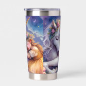Sleeping Girl Unicorn Dreamscape Thermobecher (Rechts)