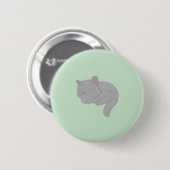 Sleeping Gray Kitten Button (Vorne & Hinten)
