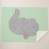 Sleeping Grey Kitten Blanket Sherpadecke (Vorderseite (Horizontal))