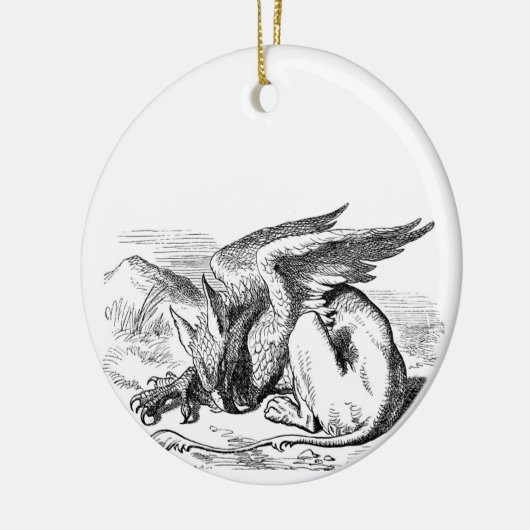 Sleeping Griffin Keramikornament (Links)