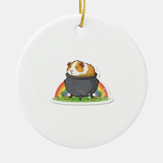 Sleeping Guinea Pig St.Patrick's Day Keramik Ornament (Vorne)