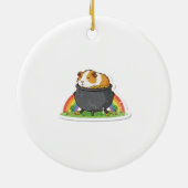 Sleeping Guinea Pig St.Patrick's Day Keramik Ornament (Hinten)