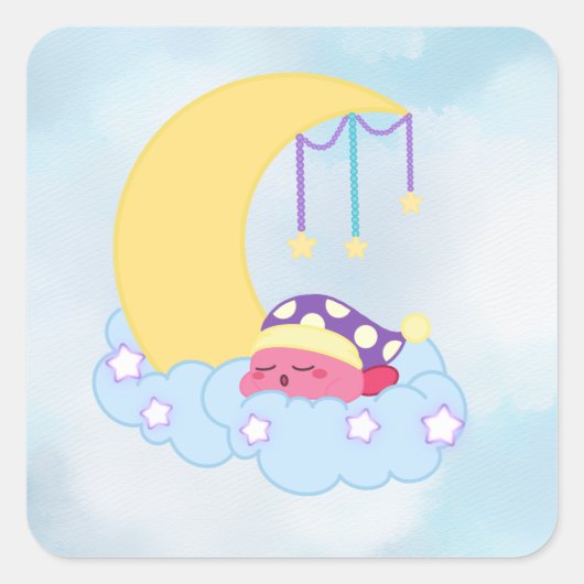 Sleeping Kirby Sticker (Square) (Vorderseite)