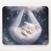 Sleeping Kitten in a Tulle Hammock Mousepad (Vorne)