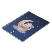 Sleeping Kitten on Moon – Cute Kawaii Cat Notebook Notizblock (Linke Seite)