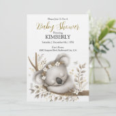 Sleeping Koala Cub Einladung (Stehend Vorderseite)