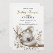 Sleeping Koala Cub Einladung (Vorne/Hinten)