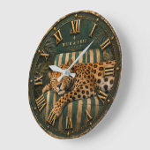 Sleeping Leopard Luxury Jungle  Große Wanduhr (Winkel)