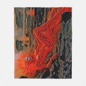 "Sleeping Magma" - Vulkanisches Frauenportrait Fleecedecke (Vorderseite)