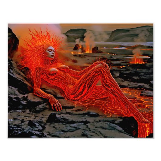 "Sleeping Magma" - Vulkanisches Frauenportrait Fotodruck (Vorne)