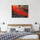 "Sleeping Magma" - Vulkanisches Frauenportrait Leinwanddruck (Insitu (Schlafzimmer))