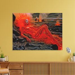 "Sleeping Magma" - Vulkanisches Frauenportrait Leinwanddruck