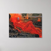 "Sleeping Magma" - Vulkanisches Frauenportrait Leinwanddruck (Vorderseite)