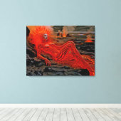 "Sleeping Magma" - Vulkanisches Frauenportrait Leinwanddruck (Insitu (Holzboden))