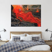 "Sleeping Magma" - Vulkanisches Frauenportrait Leinwanddruck (Insitu (Schlafzimmer))