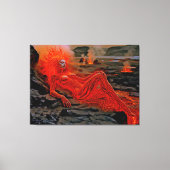 "Sleeping Magma" - Vulkanisches Frauenportrait Leinwanddruck (Vorderseite)