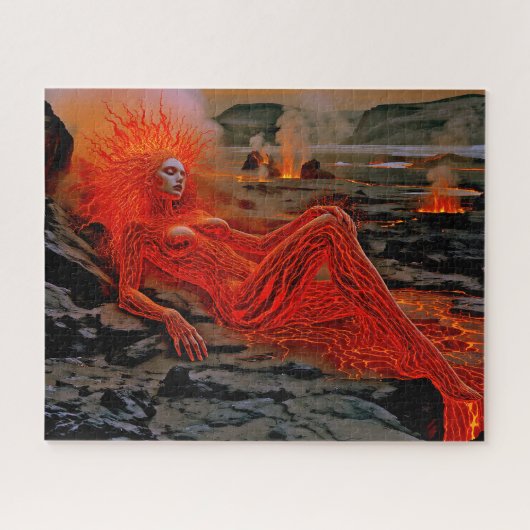 "Sleeping Magma" - Vulkanisches Frauenportrait Puzzle (Horizontal)