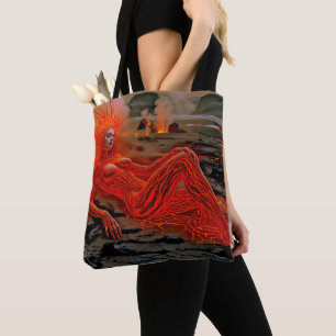 "Sleeping Magma" - Vulkanisches Frauenportrait Tasche