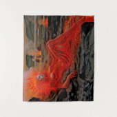 "Sleeping Magma" - Vulkanisches Frauenportrait Wandteppich (Vorderseite)