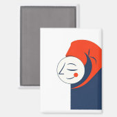 Sleeping man in night cap  magnet (Vorderseite/Rückseite)