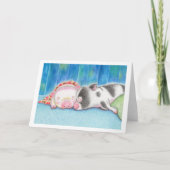 Sleeping Mini Pigs Piglets Folded Greeting Card Karte (Vorderseite)