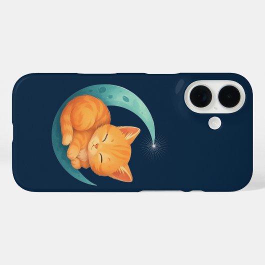 Sleeping Orange Cat on Moon Case (Rückseite (Horizontal))