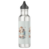 Sleeping Owl in Stacked Floral Teacups Edelstahlflasche (Links)