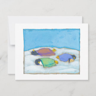 Sleeping penguins original painting slumber party einladung