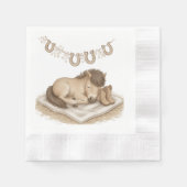 Sleeping Pony Western Baby Shower Napkin Serviette (Vorderseite)