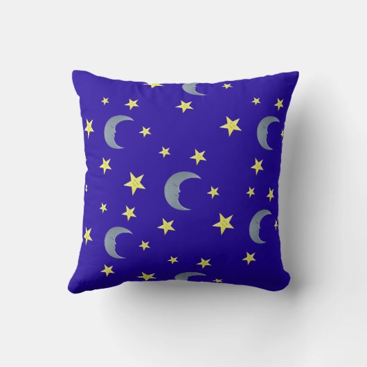 Sleeping Sky Fabric - blau Kissen (Rückseite)