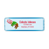 Sleeping Sloth Candy Cane Rücksendeadresse (Vorne)