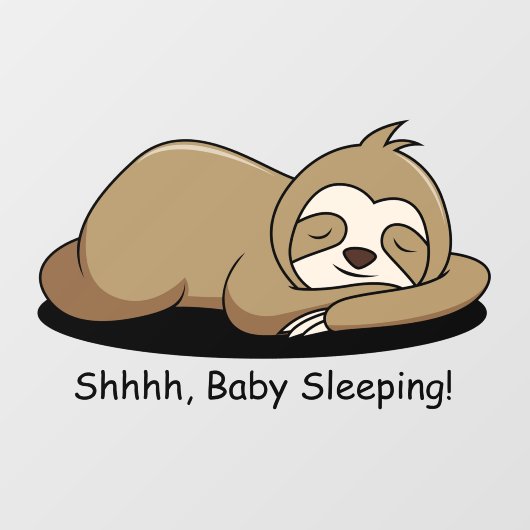 Sleeping Sloth Design Window Cloning Fensteraufkleber (Blatt)