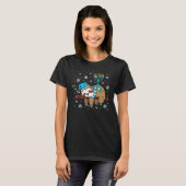 Sleeping Sloth Menorah Hanukkah Chanukah Animal Je T-Shirt (Vorne ganz)
