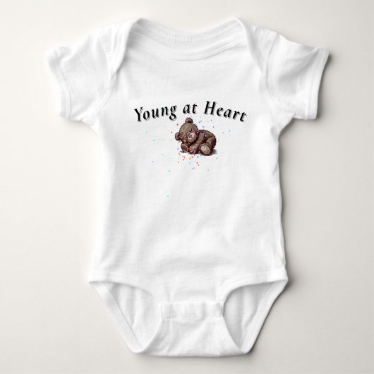 Sleeping Teddy Bear Bodysuit Baby Strampler (Vorderseite)