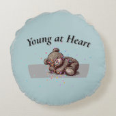Sleeping Teddy Bear Round Pillow Rundes Kissen (Rückseite)