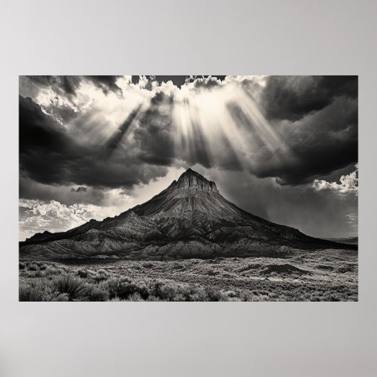 Sleeping Ute Mountain Schwarz-Weiß-Fotografie Poster (Vorne)