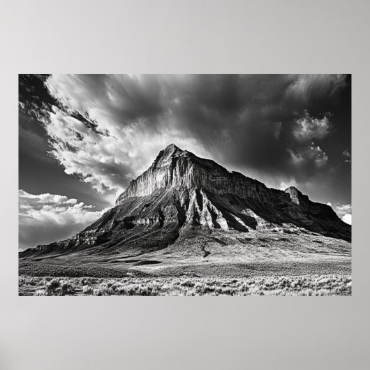 Sleeping Ute Mountain Schwarz-Weiß-Fotografie Poster (Vorne)