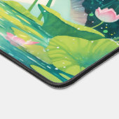 Sleeping White Axolotl Pink Lotus Pond Schreibtischunterlage (Ecke)