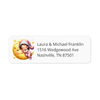 Sleeping With The Moon Baby Shower Return Address