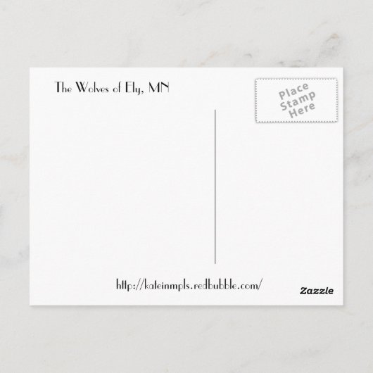 Sleeping Wolf of Northern Minnesota Postkarte (Rückseite)