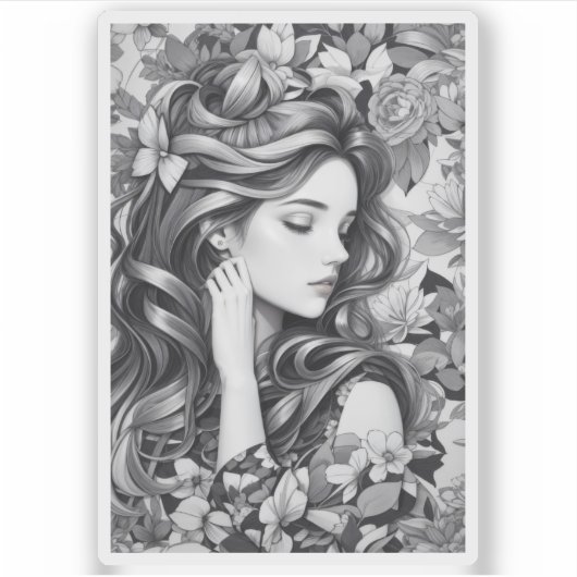 Sleeping Woman Aufkleber (Vorderseite)