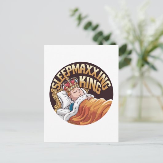 Sleepmaxxing King Postkarte (Stehend Vorderseite)